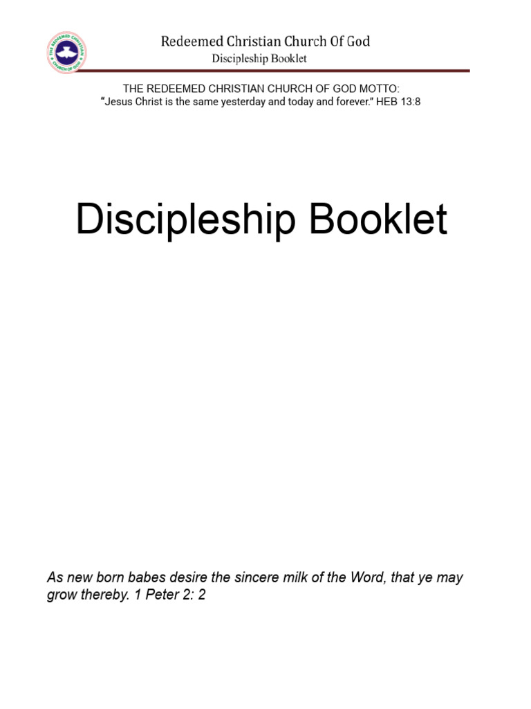 RCCG Discipleship Guide: New Birth & Repentance | PDF | Baptism | Born ...