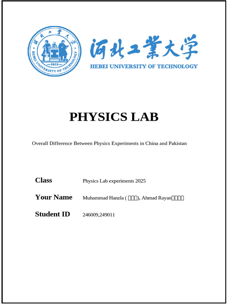 Final Report Physics Lab 249006,249011 | PDF