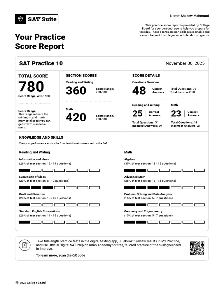 Smahmood Sat Practice 10 11302025 | PDF | Sat