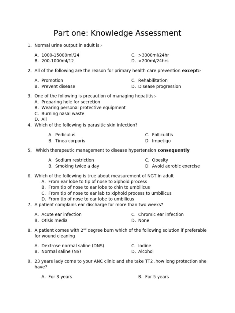 Nursing Knowledge Assessment Questions | PDF | Cardiac Arrest ...