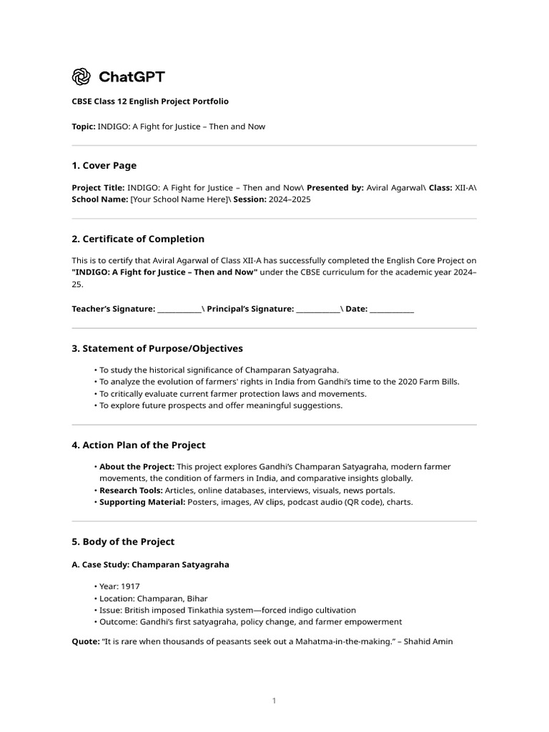 Indigo Project Portfolio | PDF | Mahatma Gandhi