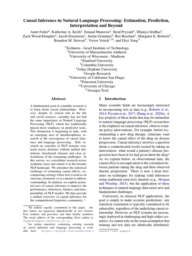 (Survey&ArXiv&2021) Causal Inference in Natural Language Processing ...