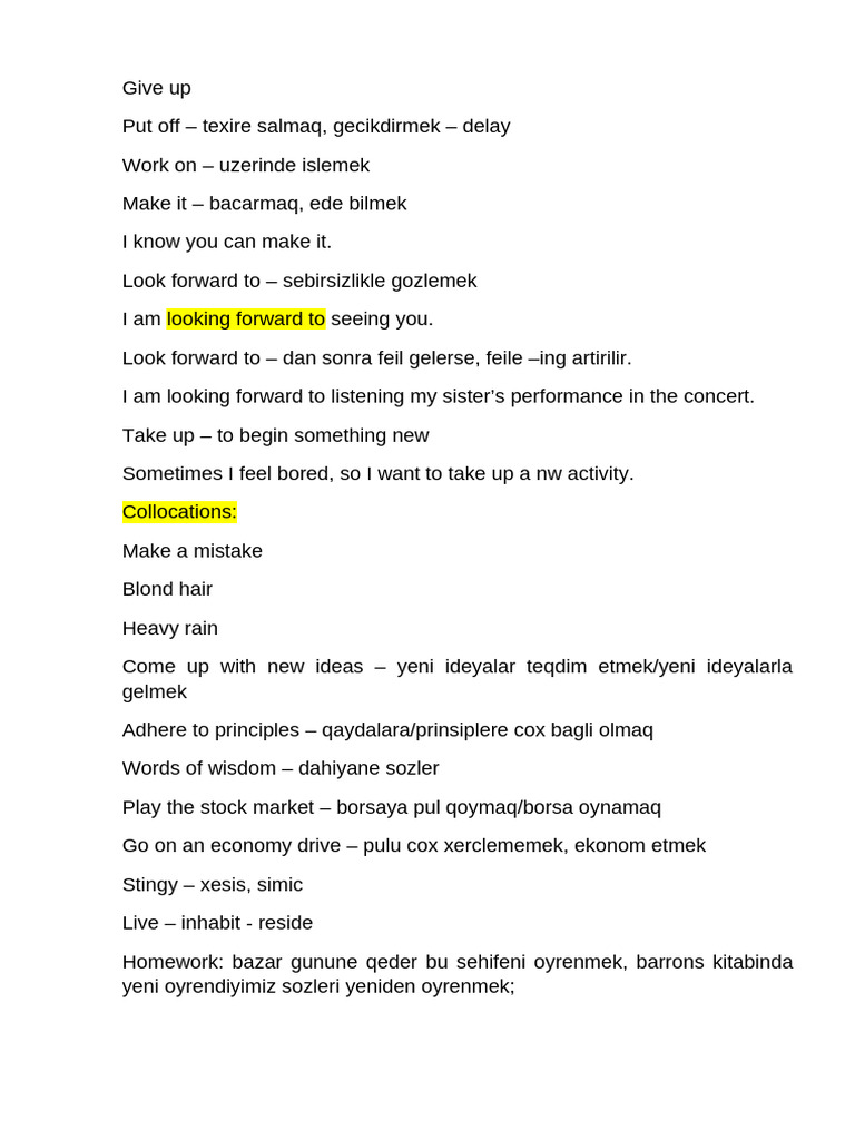Collocations and Phrasal Verbs | PDF