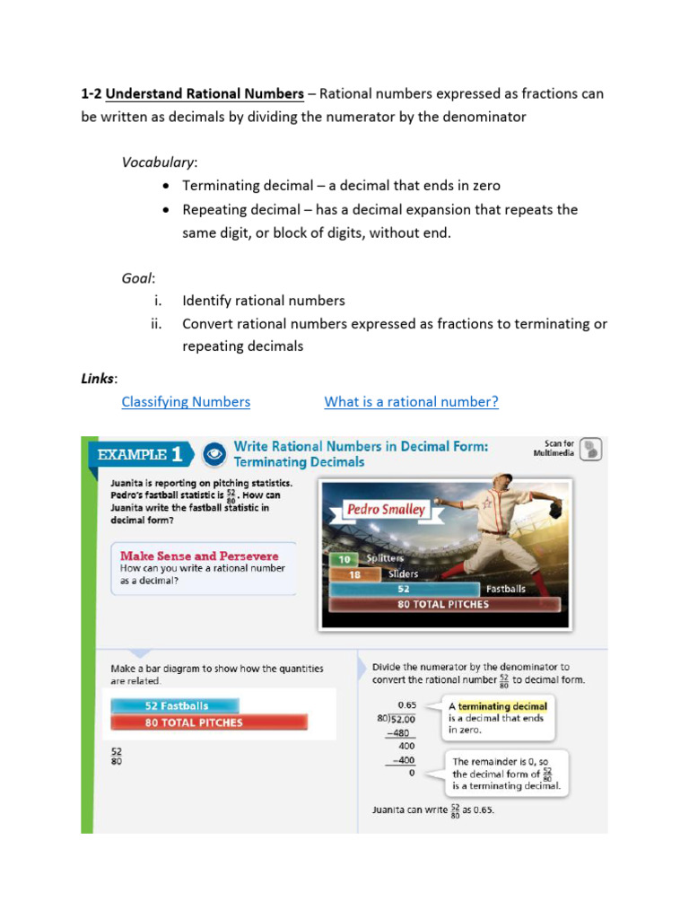 Convert Rational Numbers to Decimals | PDF