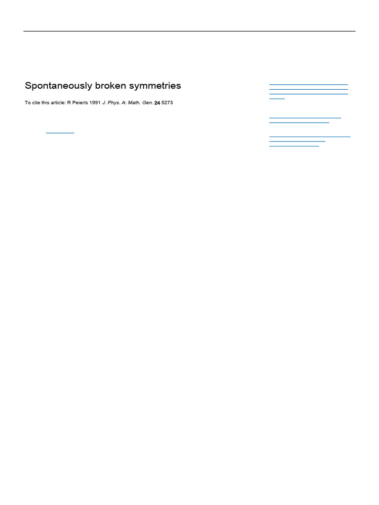 Understanding Spontaneous Symmetry Breaking | PDF | Perturbation Theory ...
