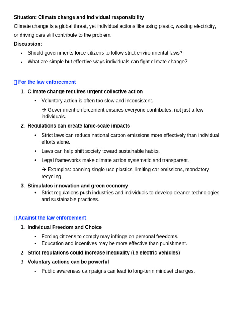 Climate Change: Individual vs. Government Action | PDF | Climate Change ...