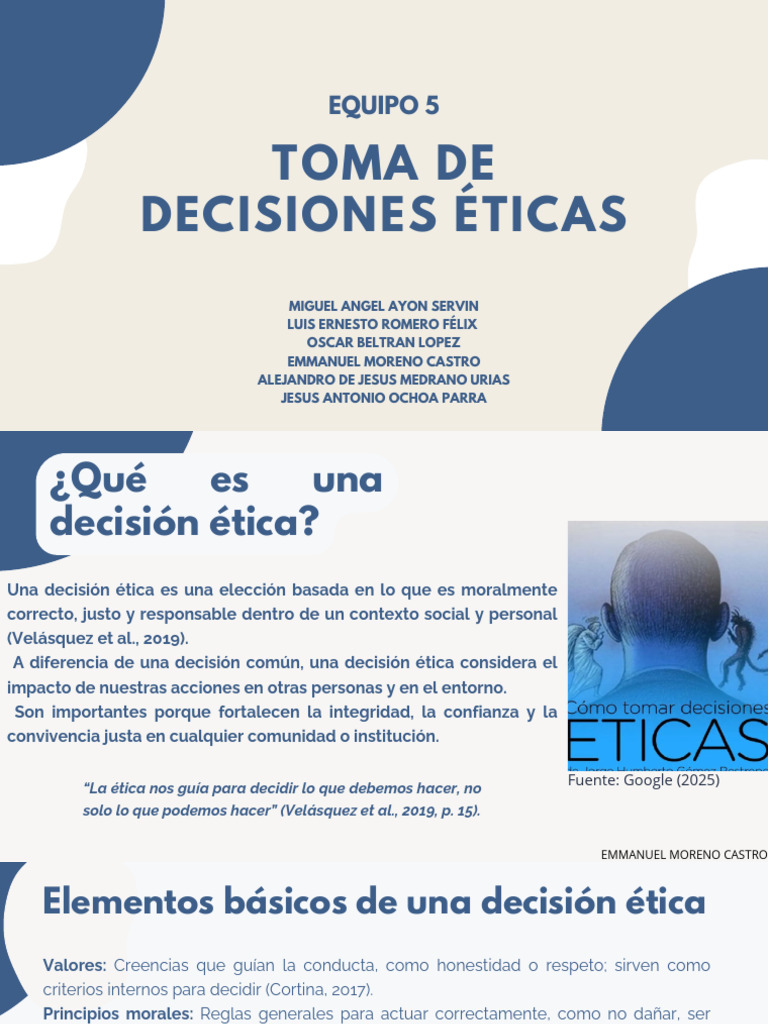 Guía para la Toma de Decisiones Éticas | PDF | Moralidad | Toma de ...
