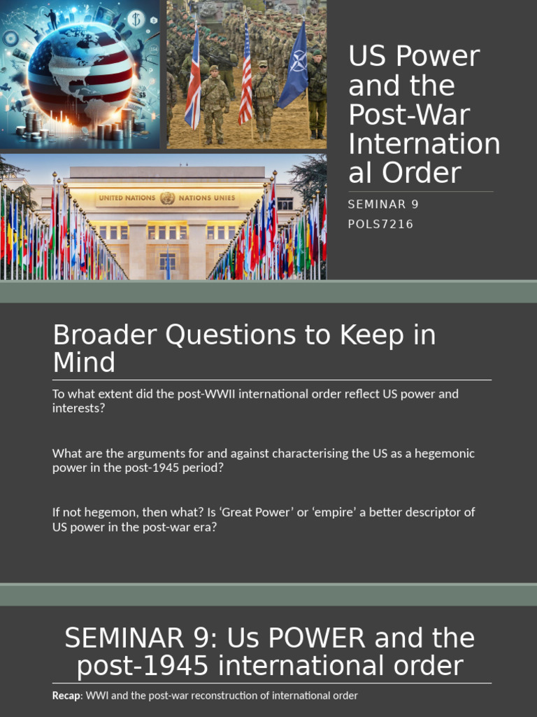 US Power in Post-War International Order | PDF | Hegemony | The United ...