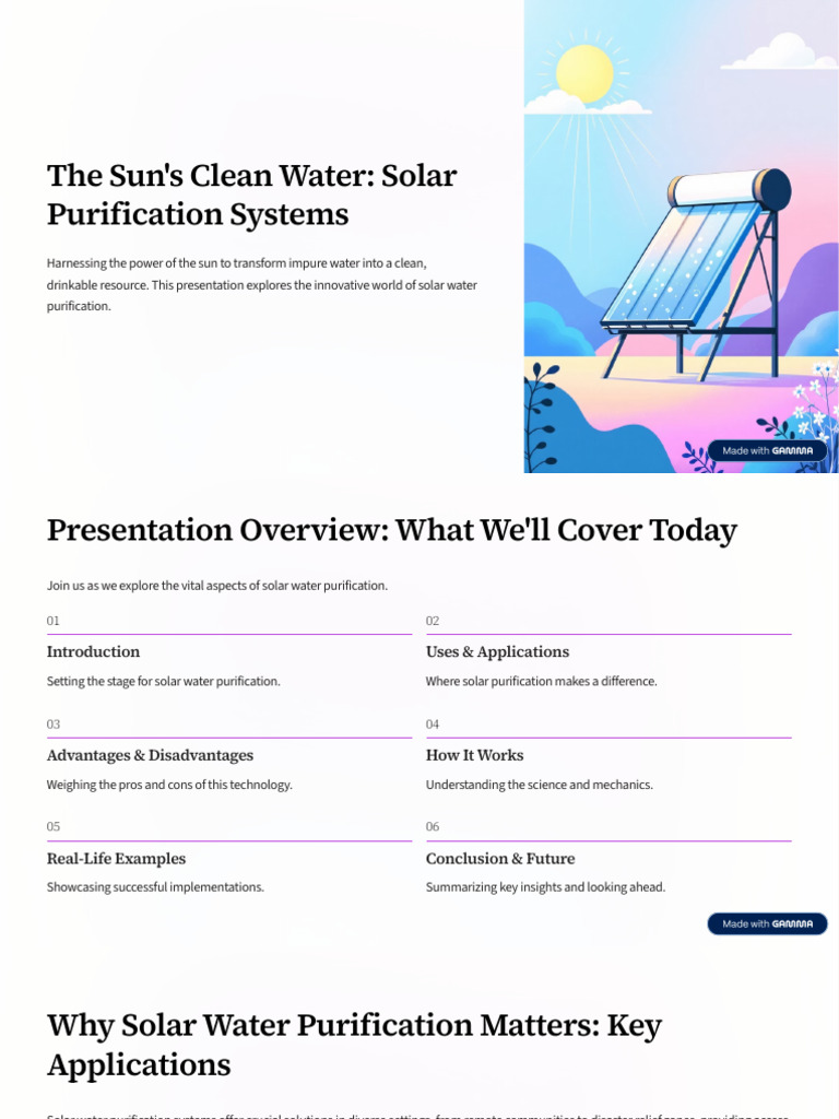 Solar Water Purification Systems Explained | PDF | Water | Solar Energy