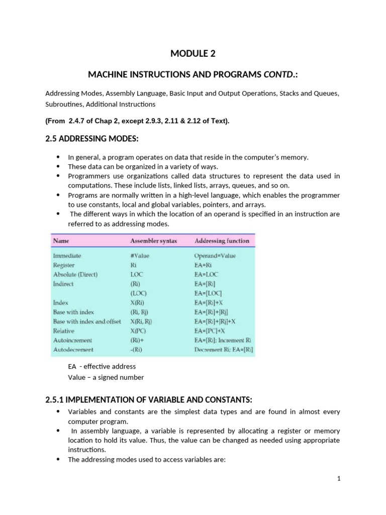 Module 2 | PDF | Assembly Language | Programming