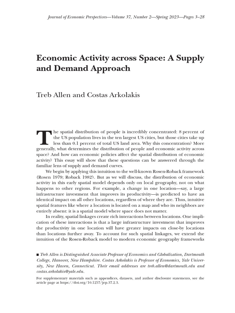 Economic Activity and Spatial Distribution | PDF | Labour Economics ...