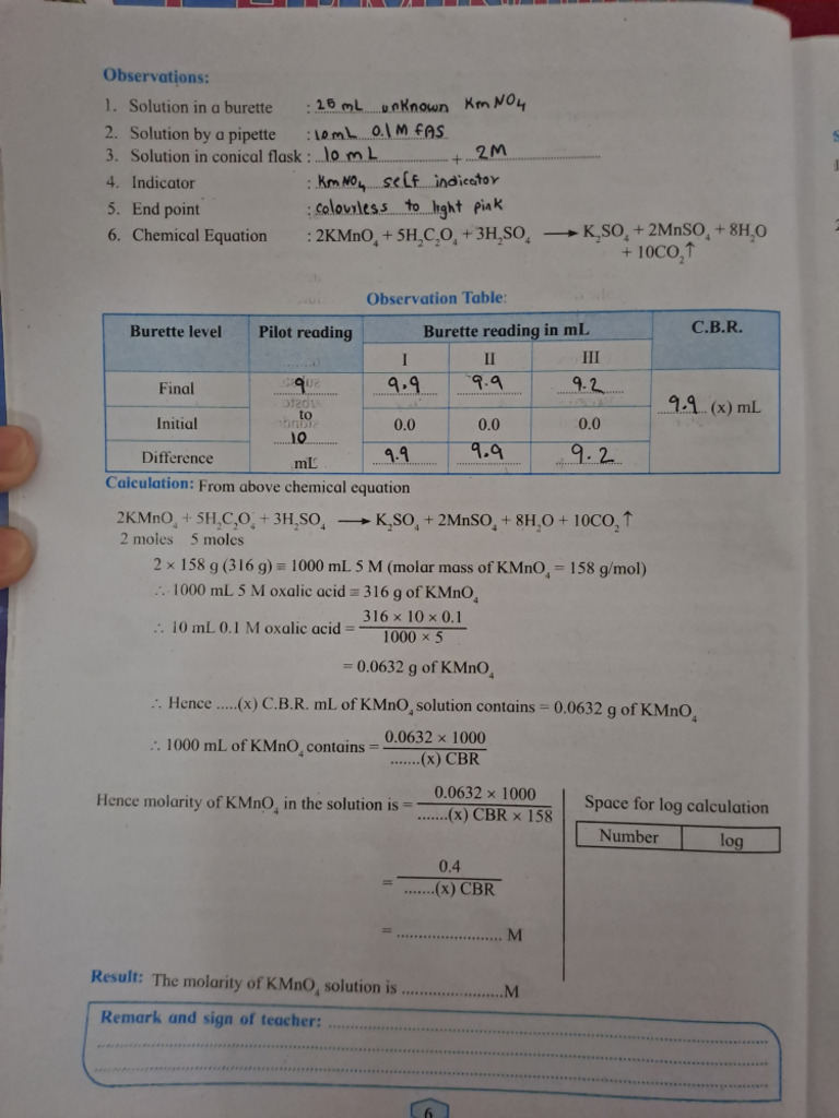 Chem Practical Book | PDF