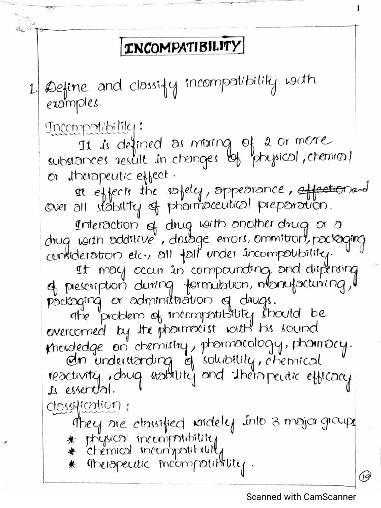 Pharmaceutics Incompatability | PDF