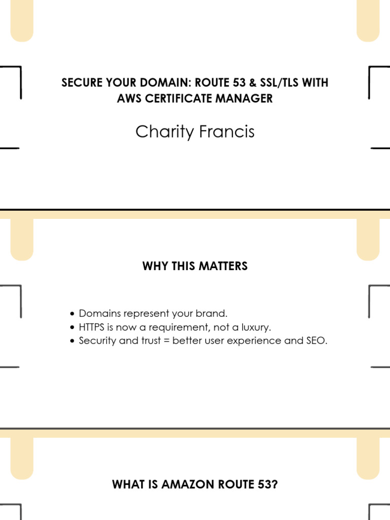 Secure Domains with Route 53 & SSL/TLS | PDF