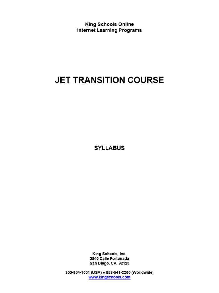 Jet Transition Course Syllabus | PDF | Engines | Jet Engine