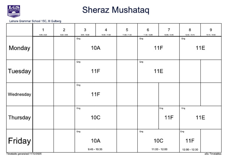 Latest Timetable | PDF
