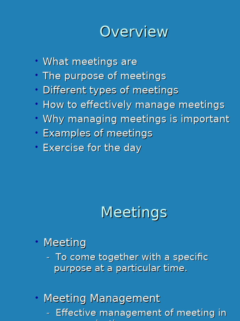 Effective Meeting Management Guide | PDF | Information | Human ...