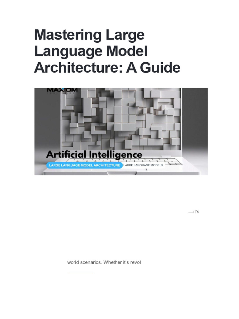 Understanding Large Language Model Architecture | PDF | Artificial ...