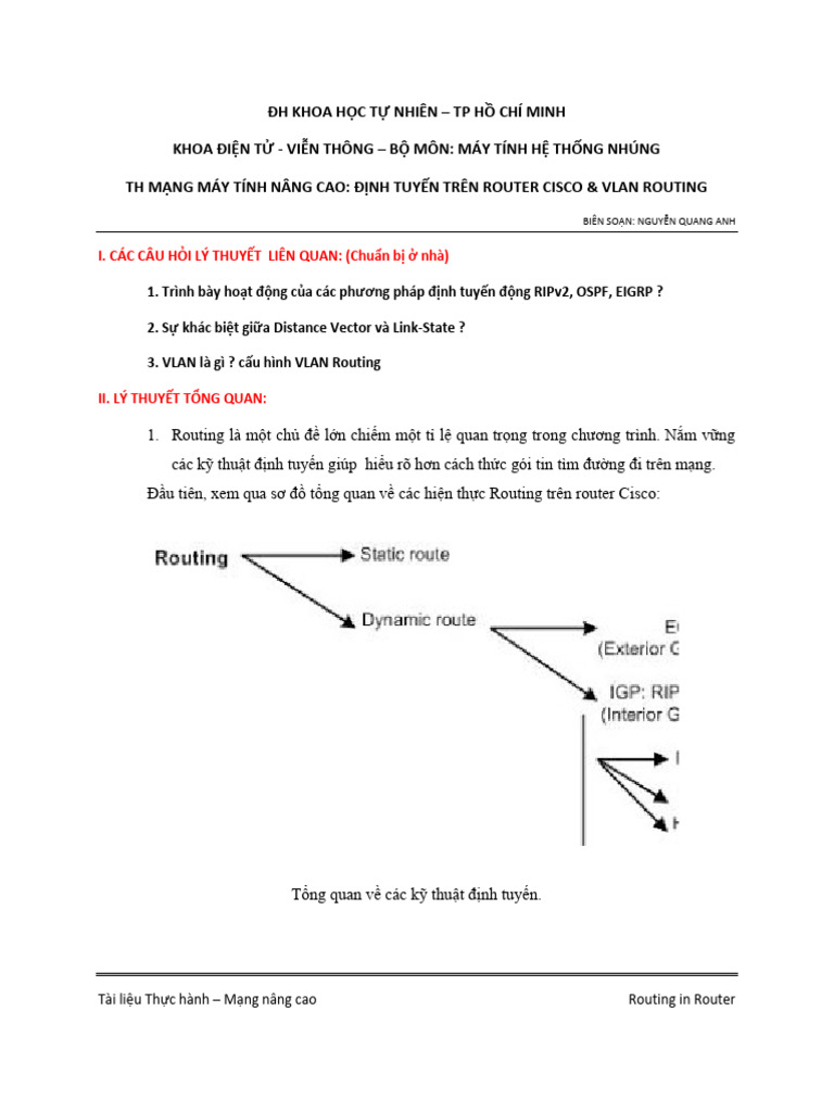 Bài 8 - Routing - Router Ciso & VLAN Routing | PDF