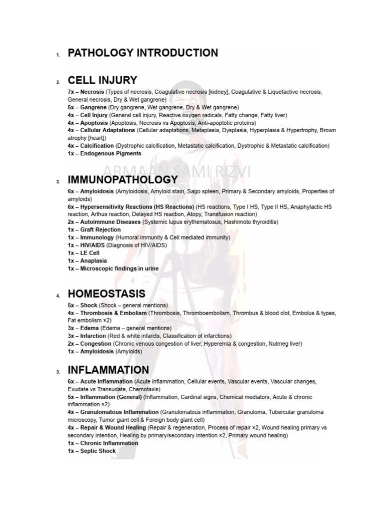 Pathology Overview: Key Concepts Explained | PDF | Inflammation | Anemia