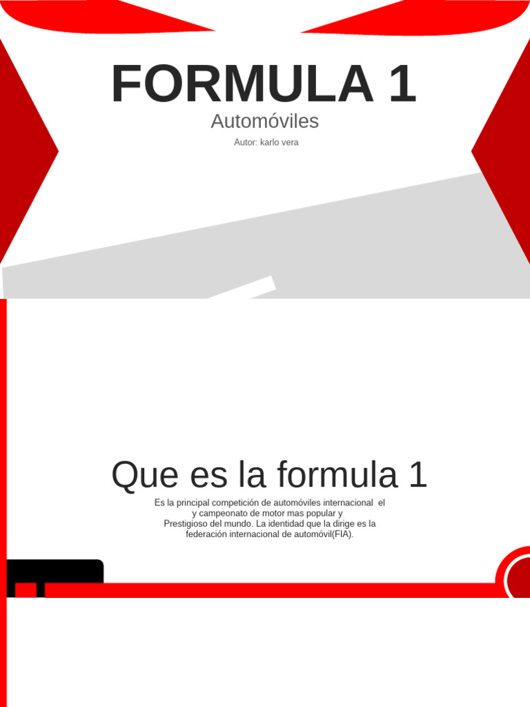 Plantilla-PowerPoint - Formula Uno - Dayiro | PDF