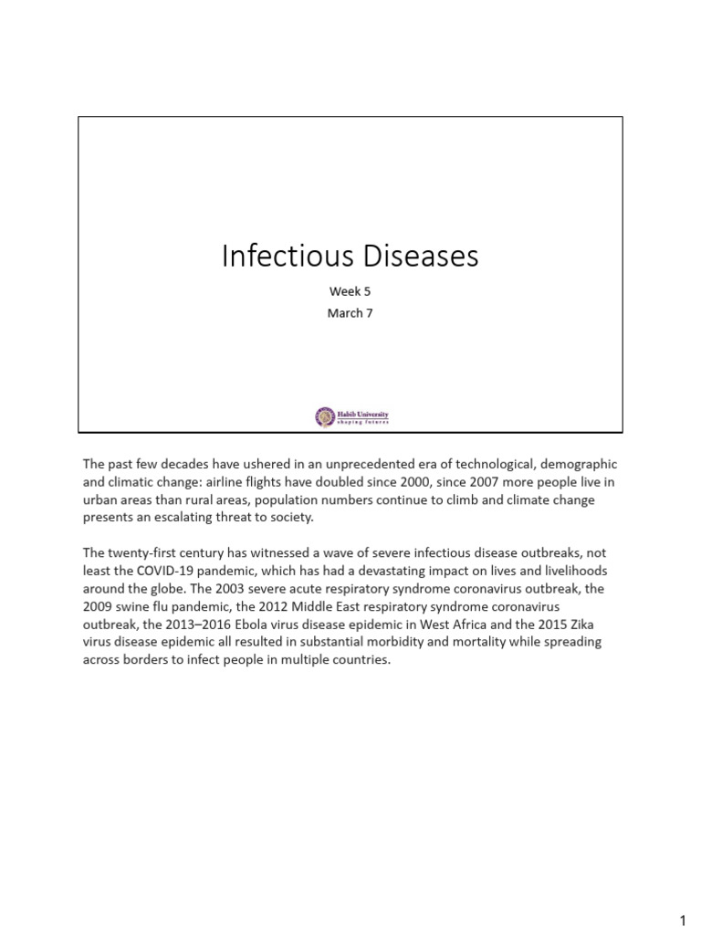 Global Burden of Infectious Diseases | PDF | Pandemic | Epidemics