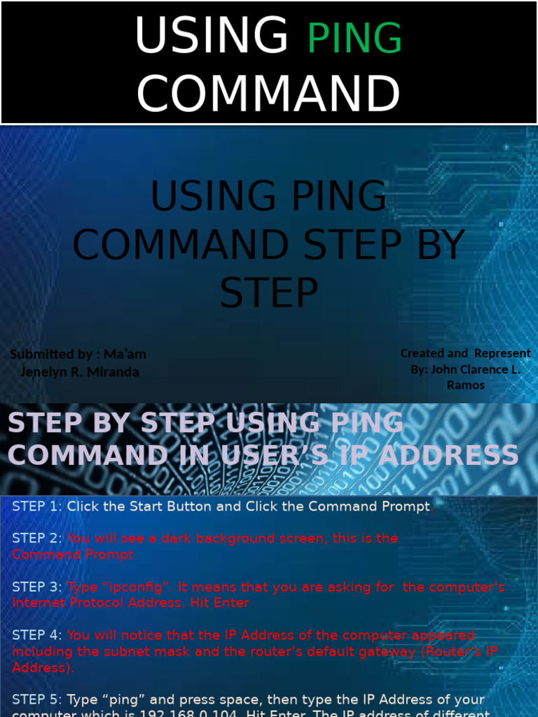 Step-by-Step Guide to Using Ping Command | PDF