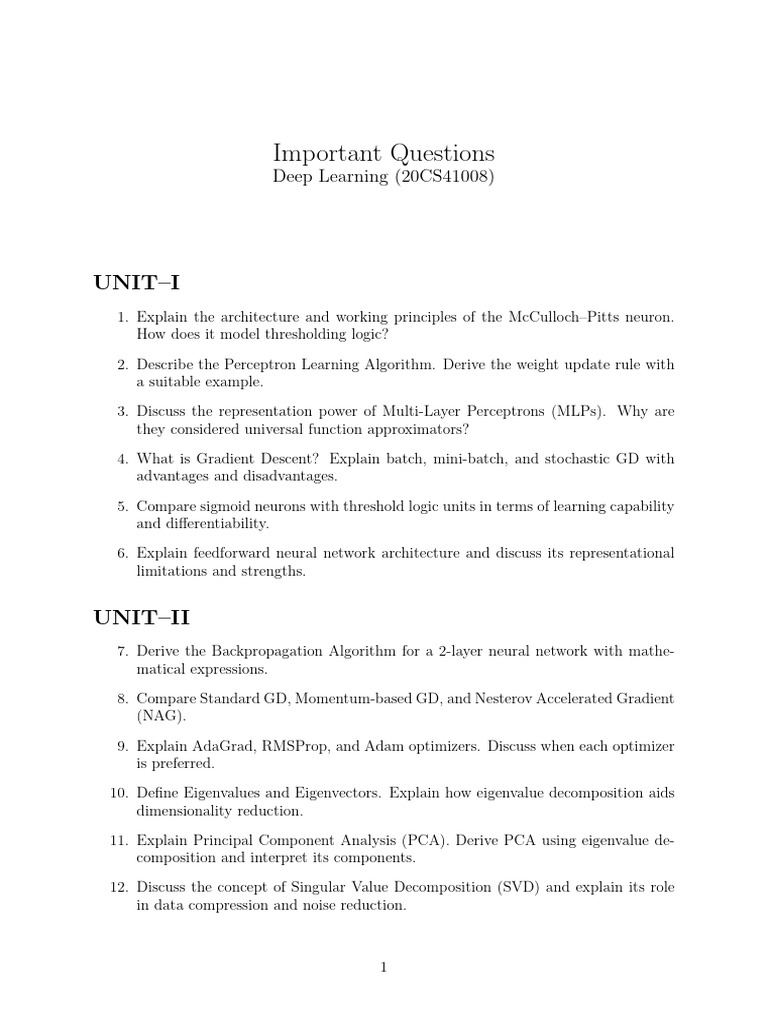 Key Concepts in Deep Learning | PDF | Principal Component Analysis ...