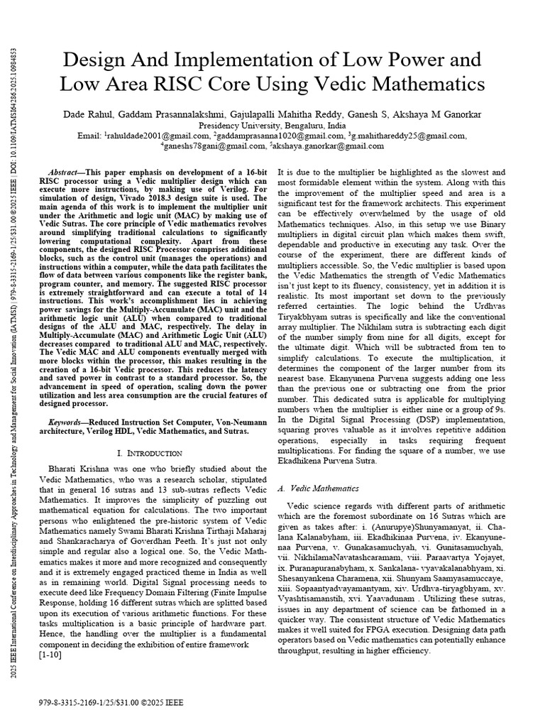 Low Power 16-bit RISC Processor Design | PDF | Central Processing Unit ...