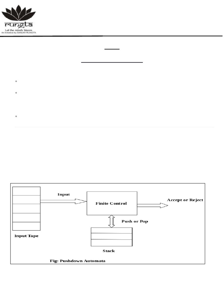 Understanding Pushdown Automata (PDA) | PDF