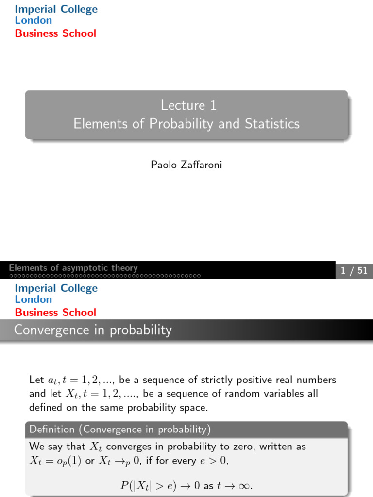 Asymptotic Theory in Probability and Statistics | PDF | Estimator ...