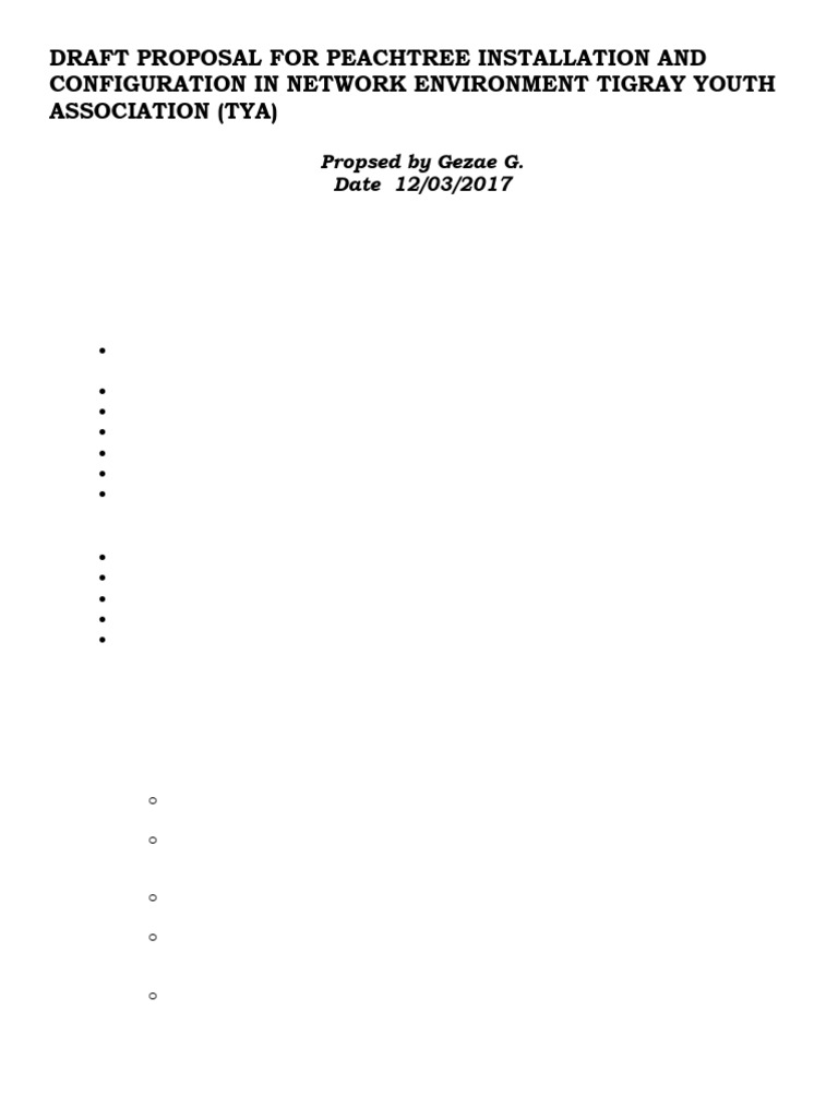 Peachtree Installation Proposal for TYA | PDF | Computer Network ...