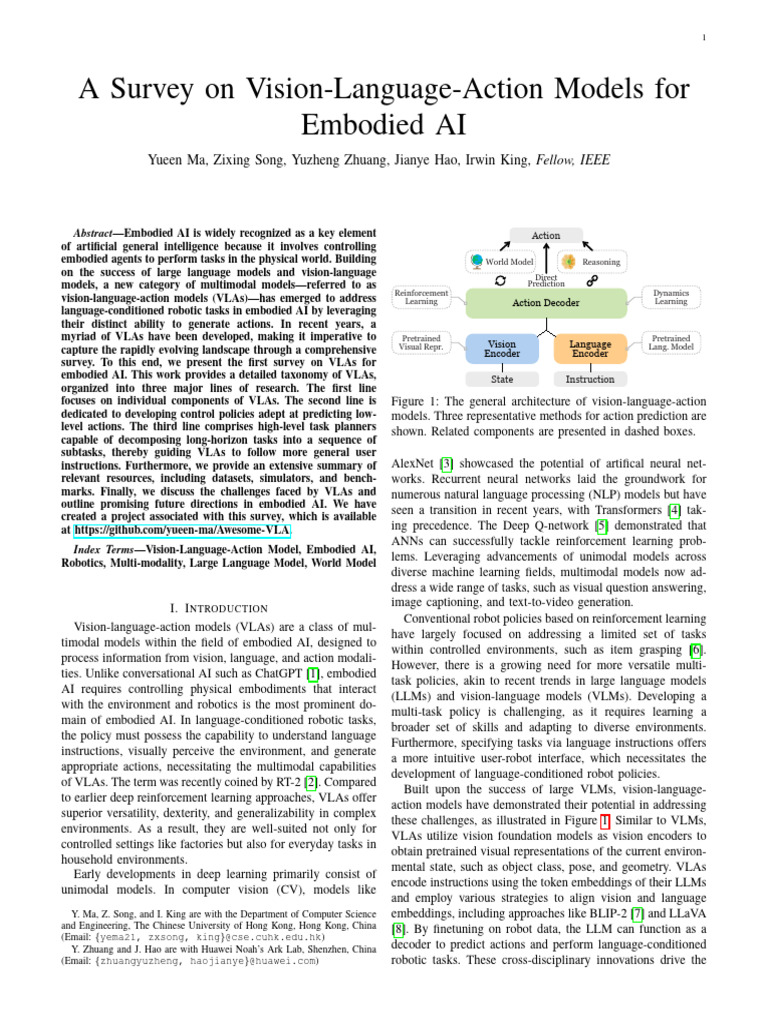 Survey of Vision-Language-Action Models | PDF | Artificial Intelligence ...