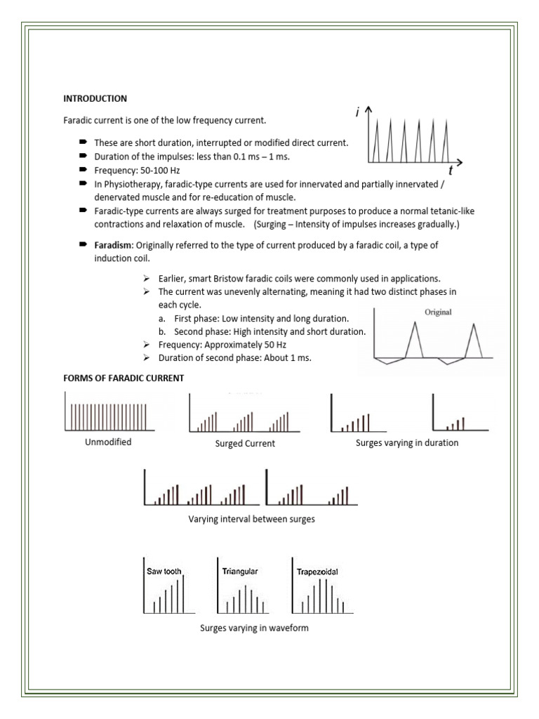 Understanding Faradic Current in Physiotherapy | PDF | Pain | Nervous ...