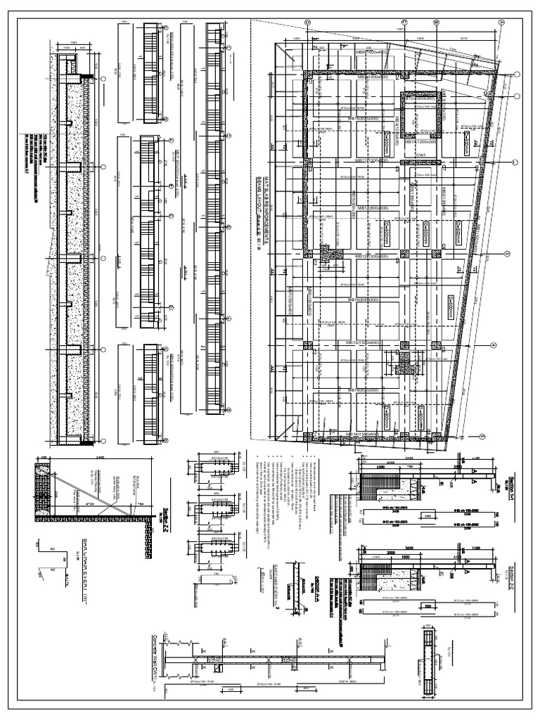 Mat Foundation and Beam Layout Guide | PDF