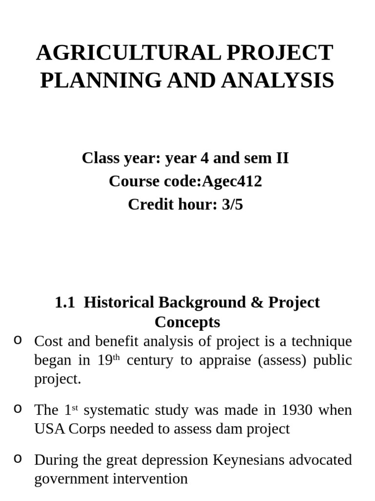 Agricultural Project Planning and Analysis 2018 2 | PDF | Net Present ...