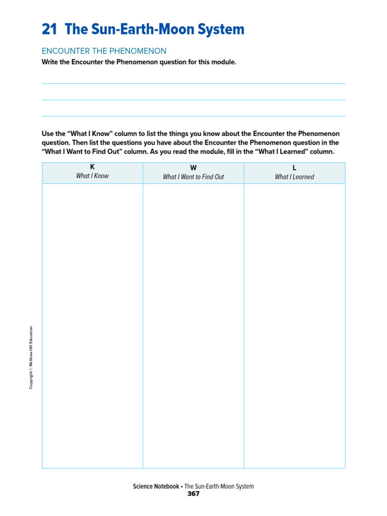 Module 21 - The Sun Earth Moon System - Student Studyguide | PDF ...