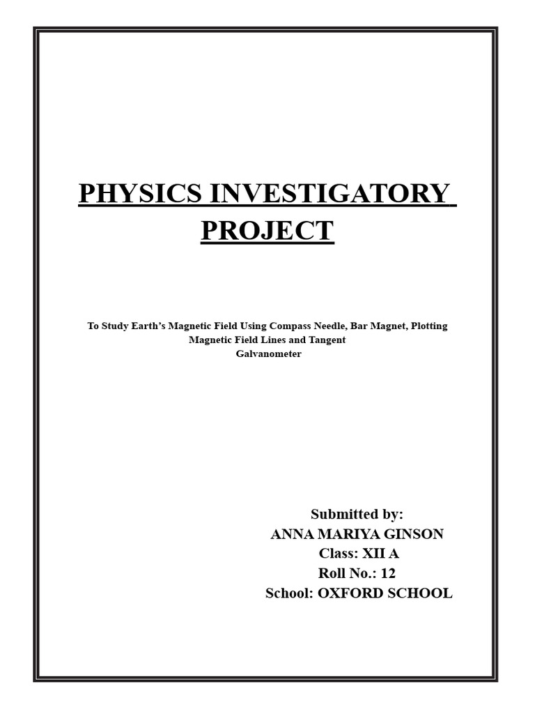 Study of Earth's Magnetic Field | PDF | Electricity | Magnetism