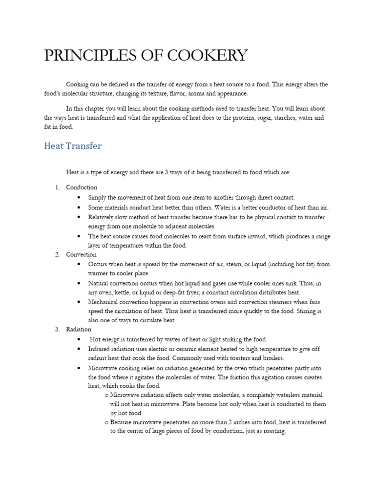 Cooking Methods and Heat Transfer Principles | PDF | Cooking | Grilling