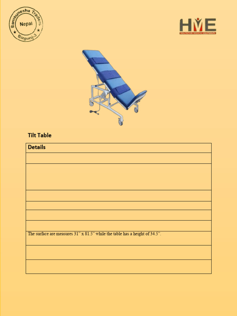Tilt Table | PDF
