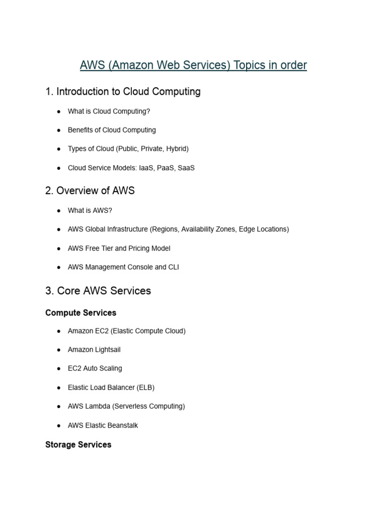 Comprehensive Guide to AWS Services | PDF | Amazon Web Services | Cloud ...