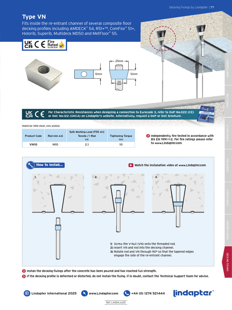 Lindapter Decking Fixings Installation Guide | PDF | Screw | Building ...