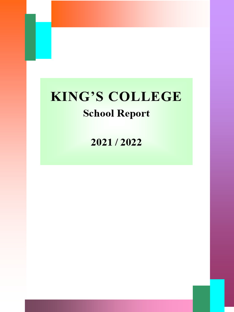 King's College Annual School Report 2021-22 | PDF | Teachers | Pedagogy