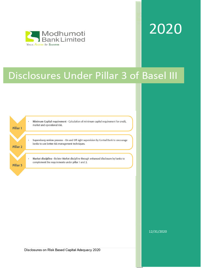 Disclosures On Risk Based Capital Adequacy Basel III 2020 | PDF | Basel ...