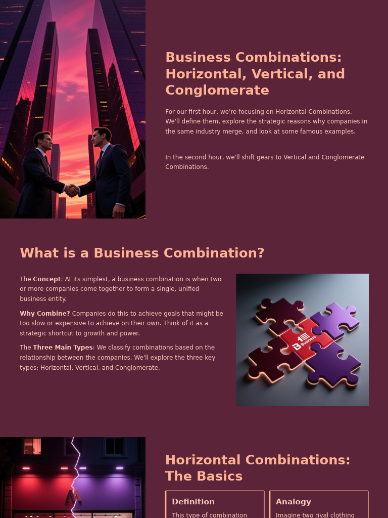 Types of Business Combinations Explained | PDF | Mergers And ...