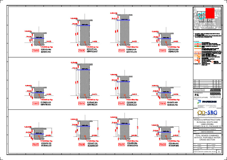 Foul Sewer Cross Section Drawing | PDF