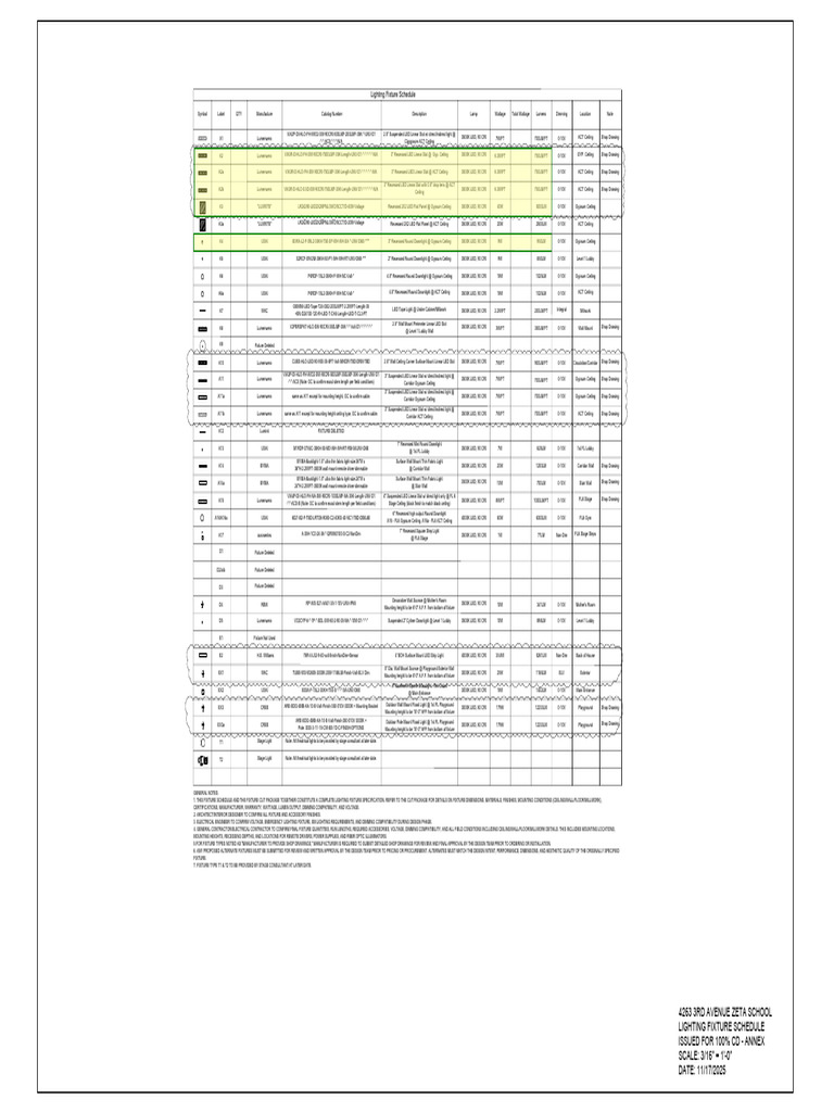 2025-11-17 Lighting-Schedule 100CD Annex | PDF | Lighting | Light