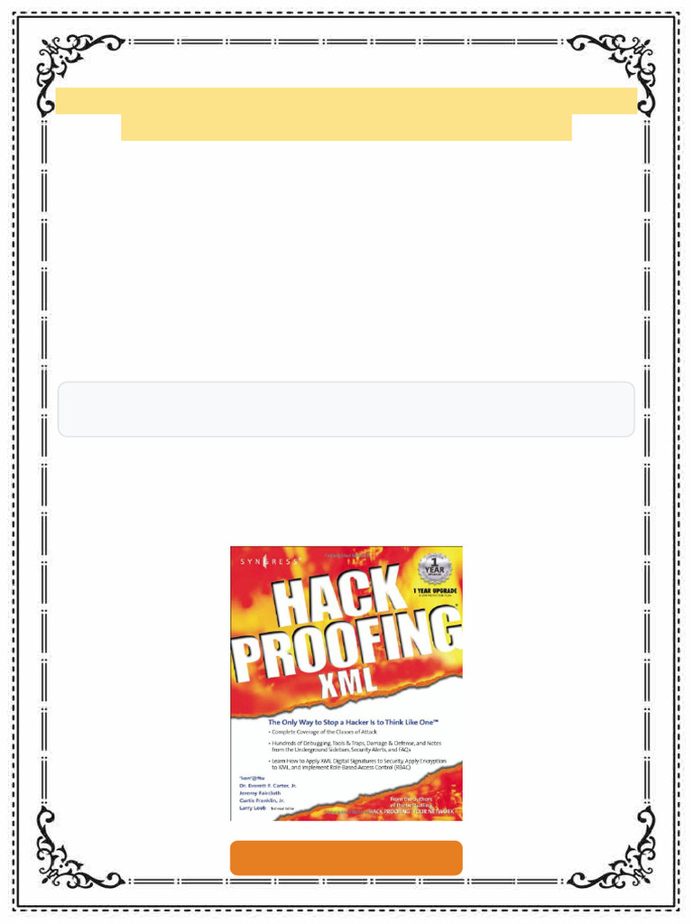 HACK PROOFING XML 1st Edition Larry Loeb Ebook Downloadable View | PDF ...