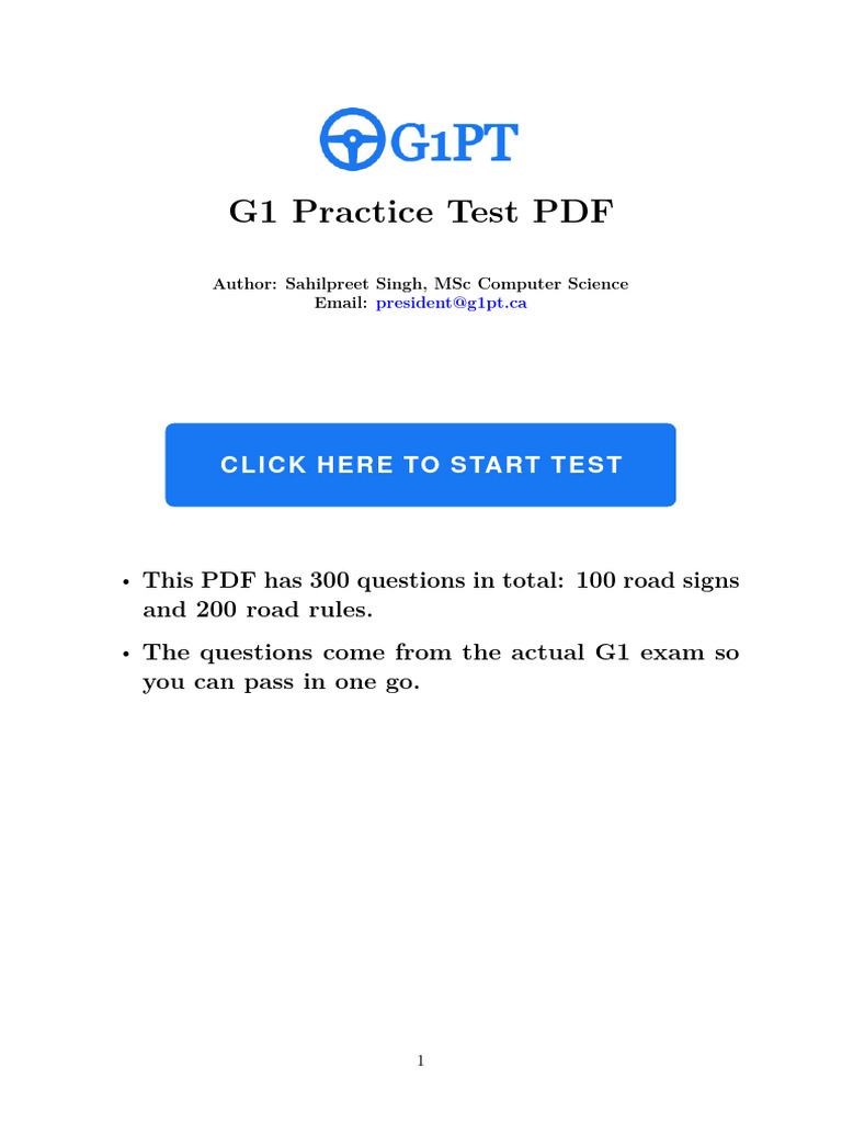 g1 Test Questions and Answers | PDF | Traffic | Traffic Light