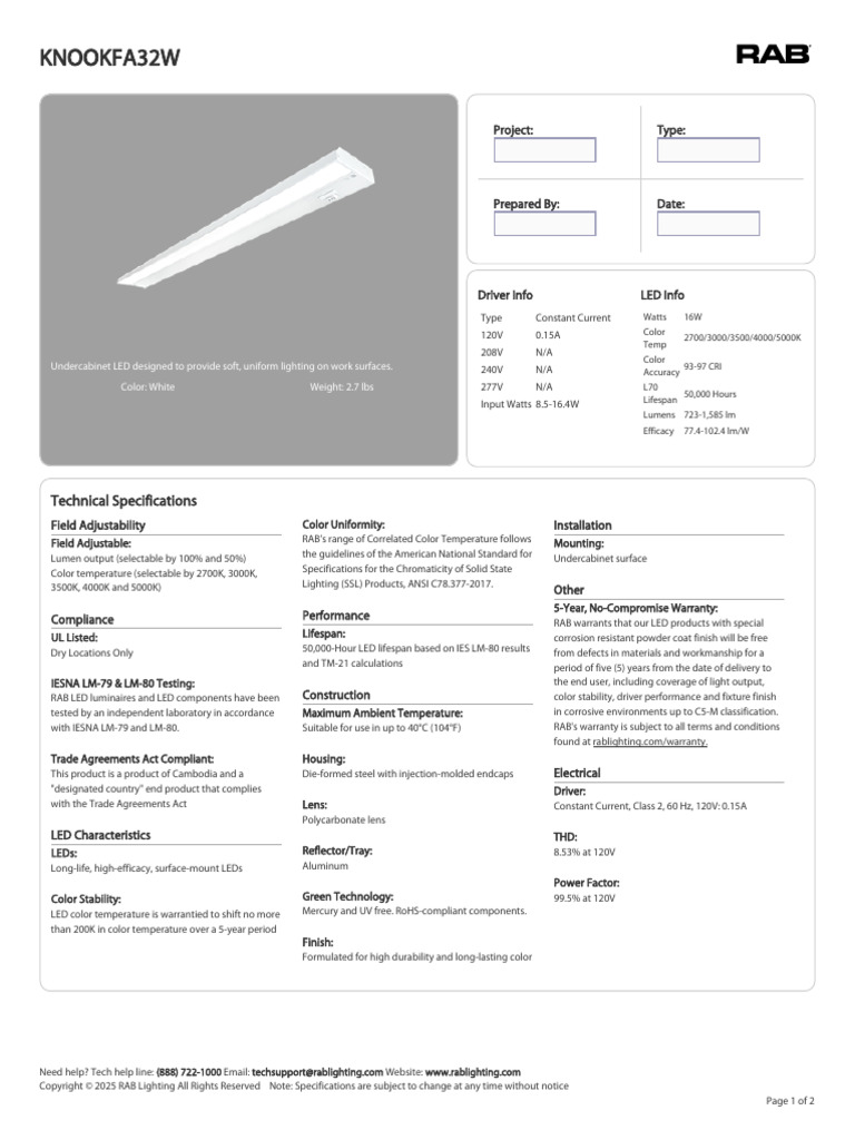 Type D_RAB_KNOOKFA | PDF | Lighting | Light Emitting Diode